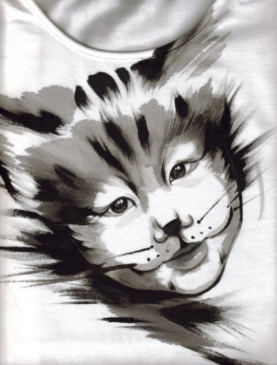 Gatto Sirio - ritratto dipinto a mano su t-shirt realizzato da Anna Maria Di Giorgi