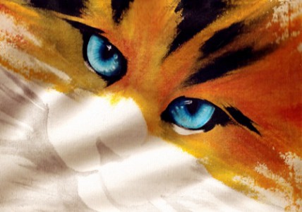 A. Di Giorgi: Gatto dipinto su tessuto