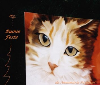 gatto - olio su cartone telato,50x60